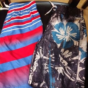 2 pair swim trunks